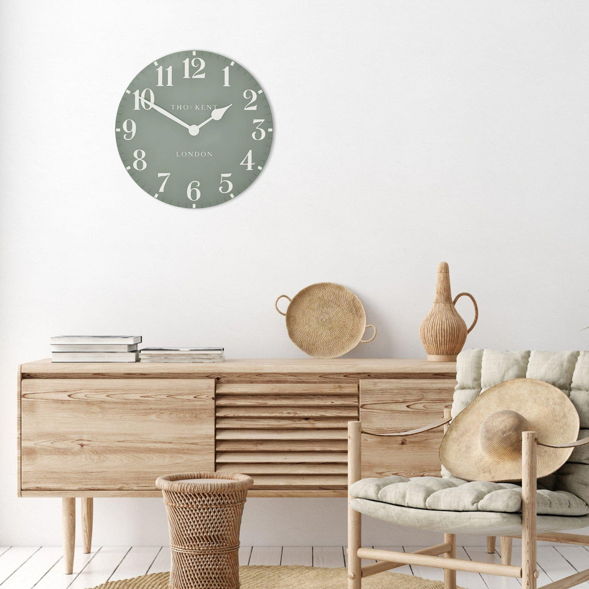 Arabic Wall Clock in Seagrass - Large