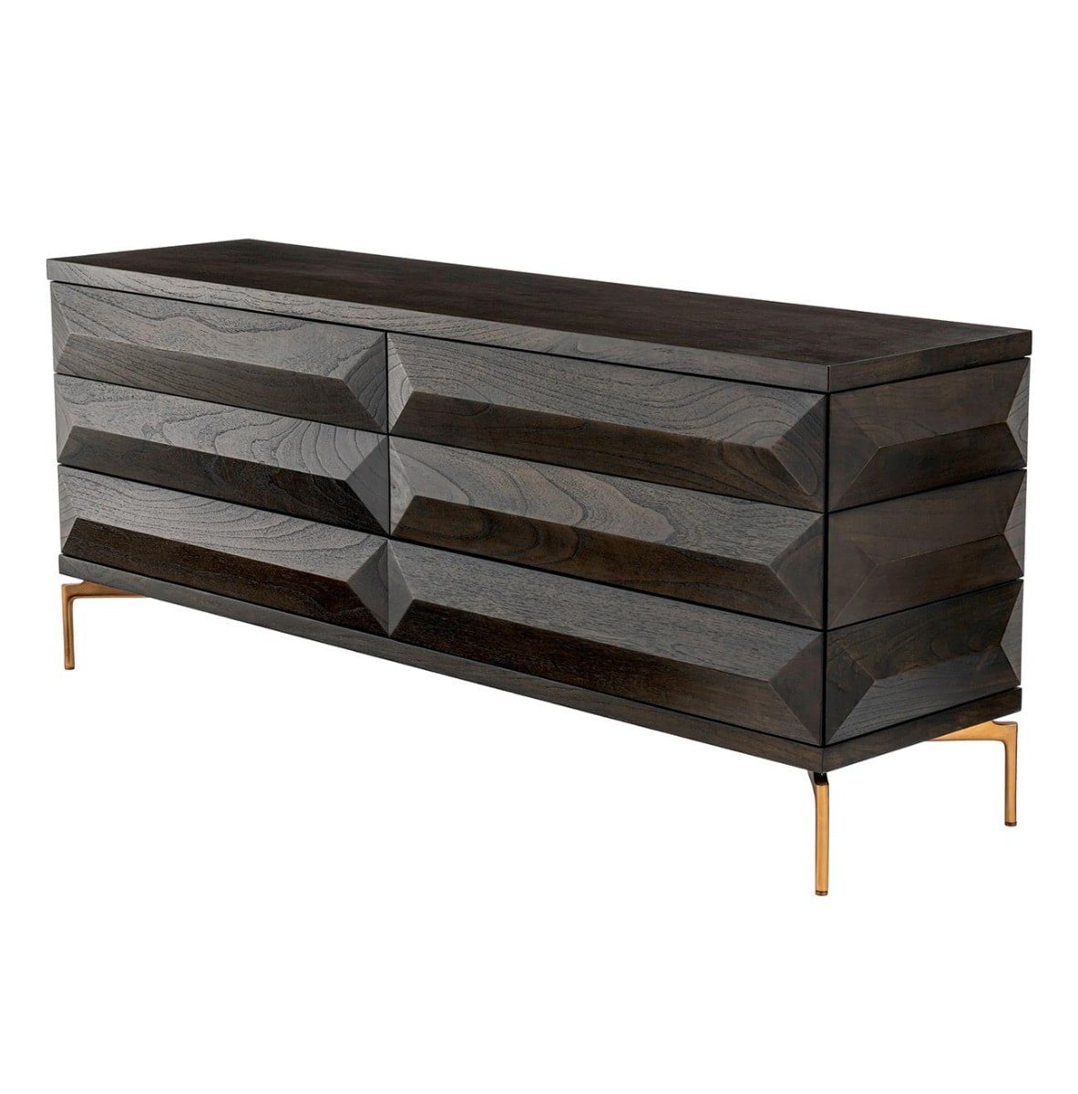Dresser Denver Dark Oak Veneer and Brass