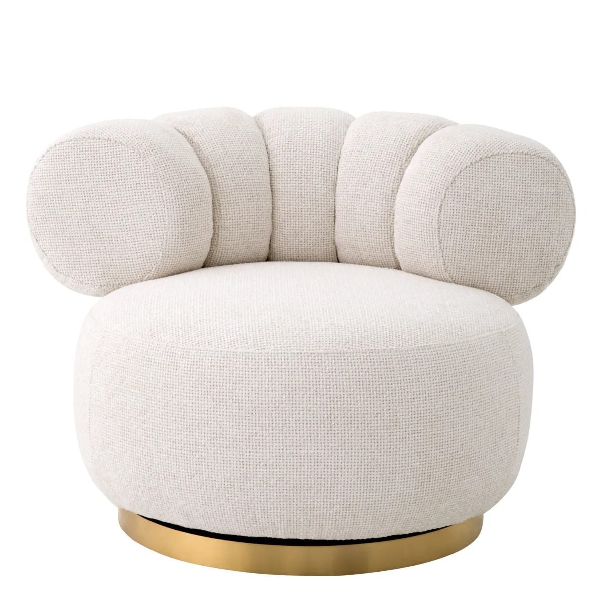 Phedra Swivel Chair in Off White