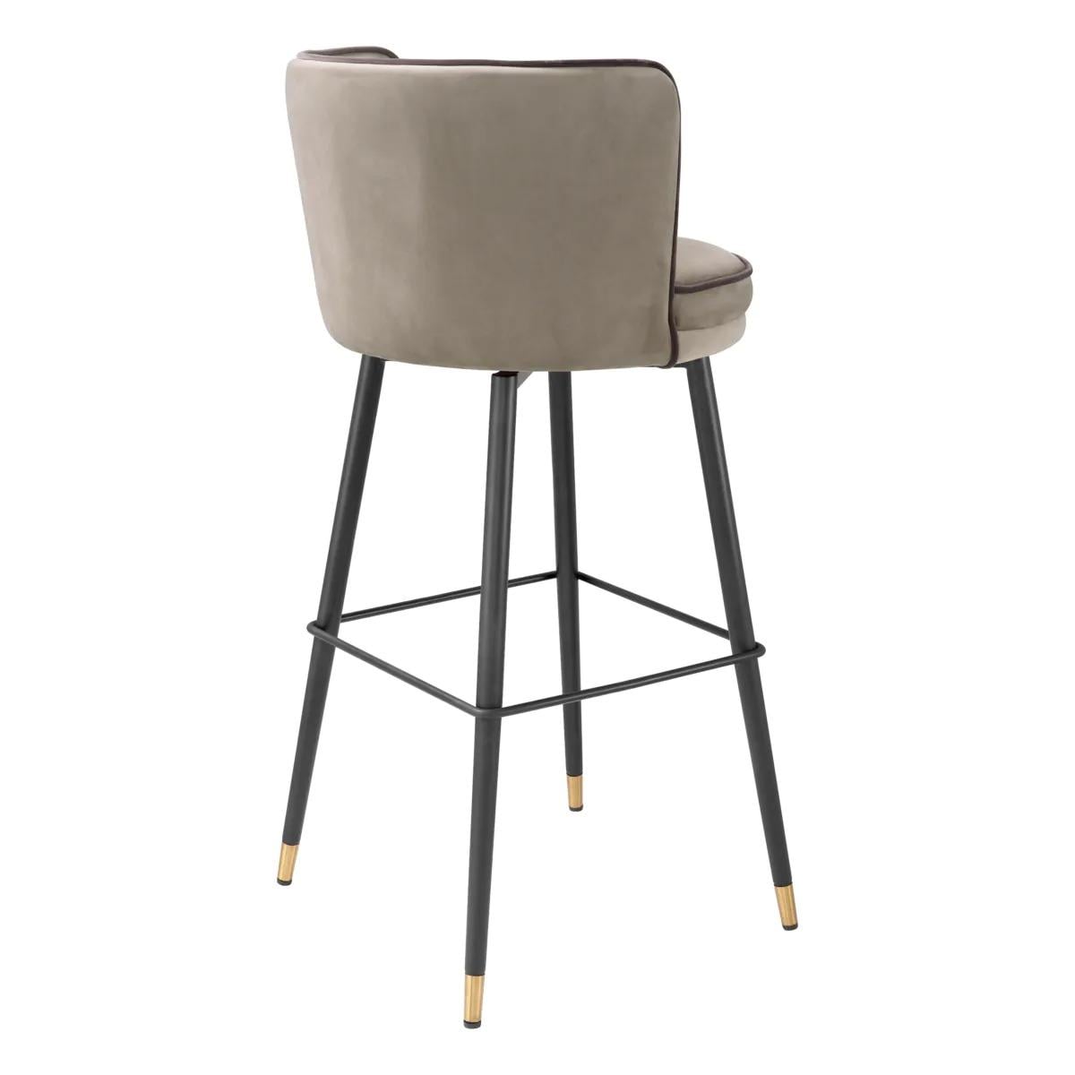 Bar Stool Grenada Savona Greige Velvet