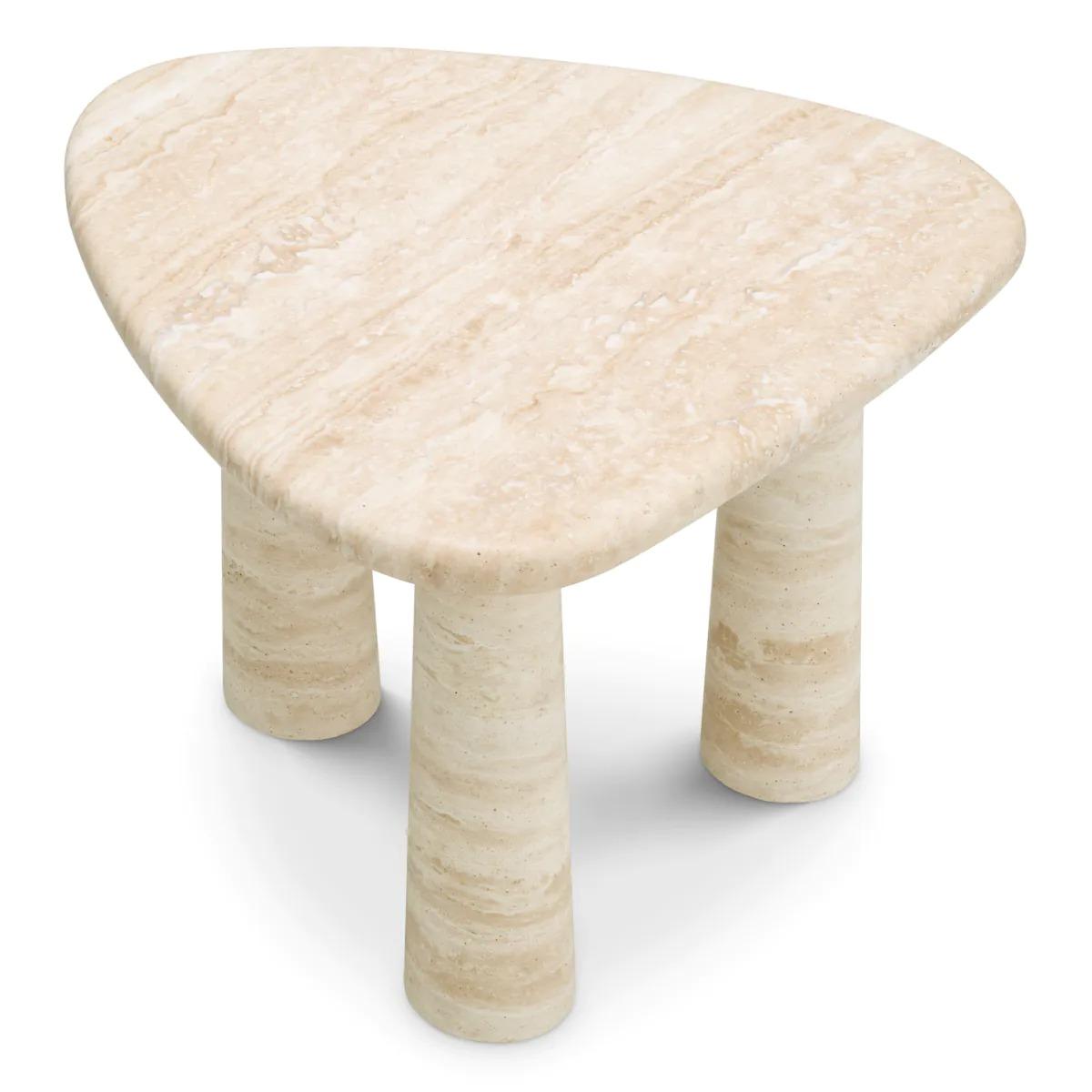 Larino Side Table in Travertine - Small