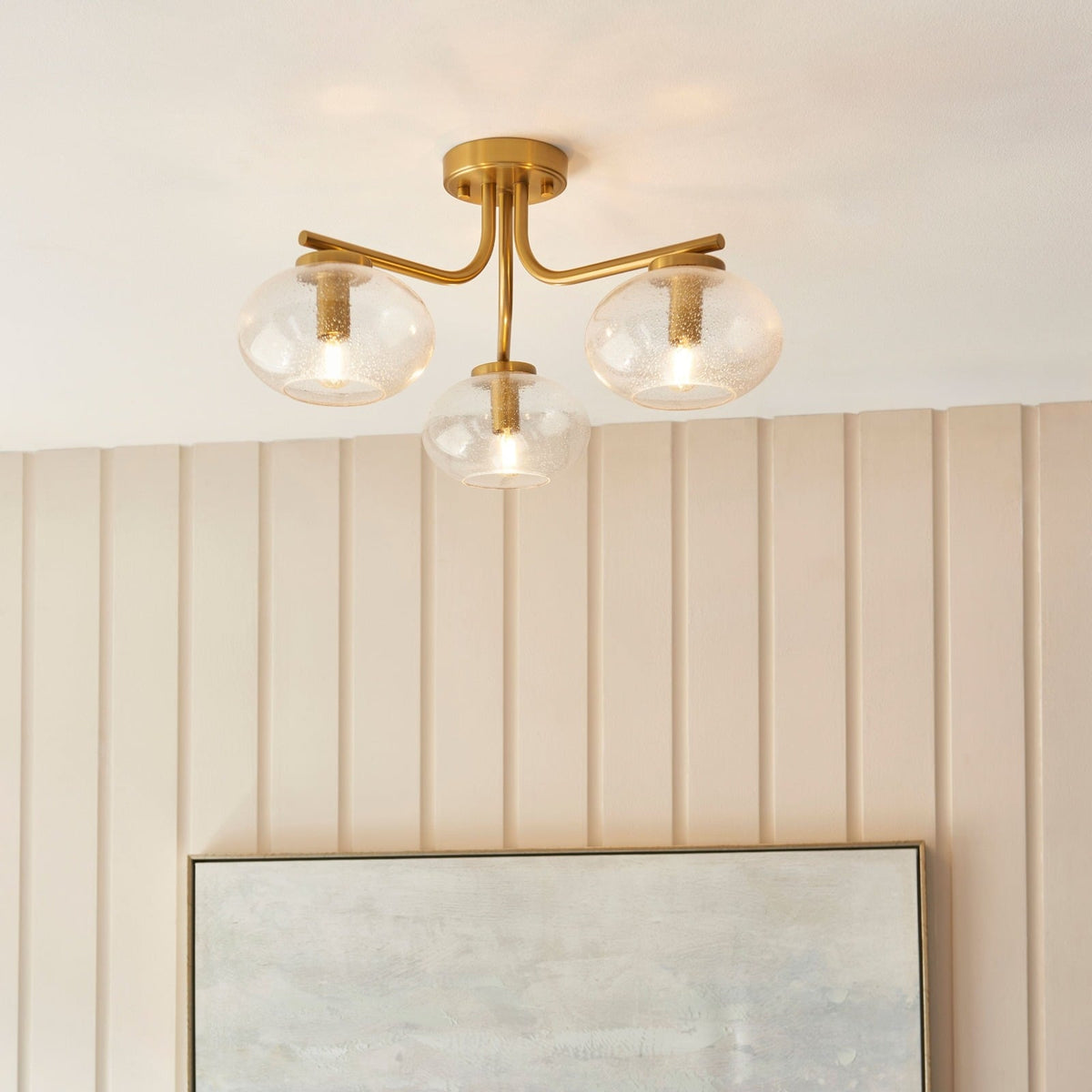Milton Ceiling Light in Warm Brass - Small