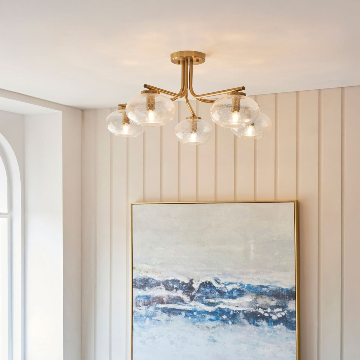 Milton Ceiling Light in Warm Brass - Large