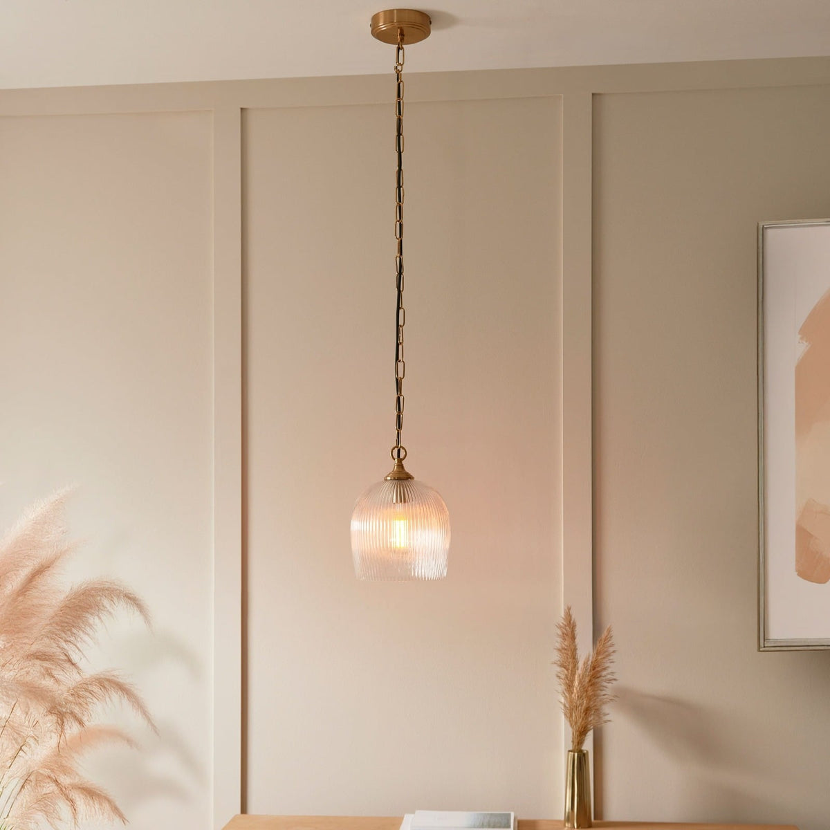 Etta Ribbed Pendant Light - Small