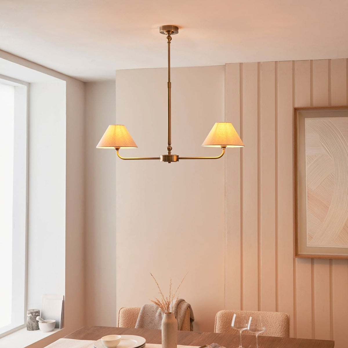 Caspian Pendant Light in Antique Brass - Small