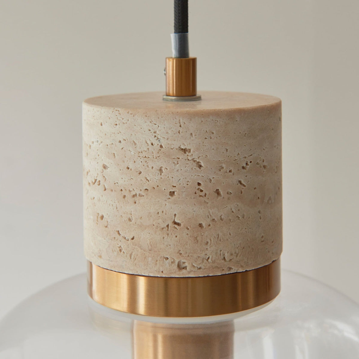 Tilbury Pendant Light in Natural Travertine