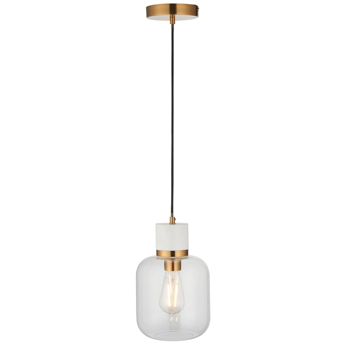 Tilbury Pendant Light in White Volakas Marble