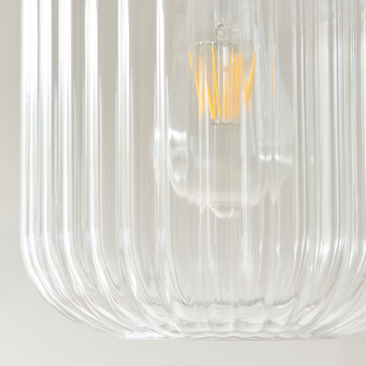 Tilbury Ribbed Pendant Light in White Volakas Marble
