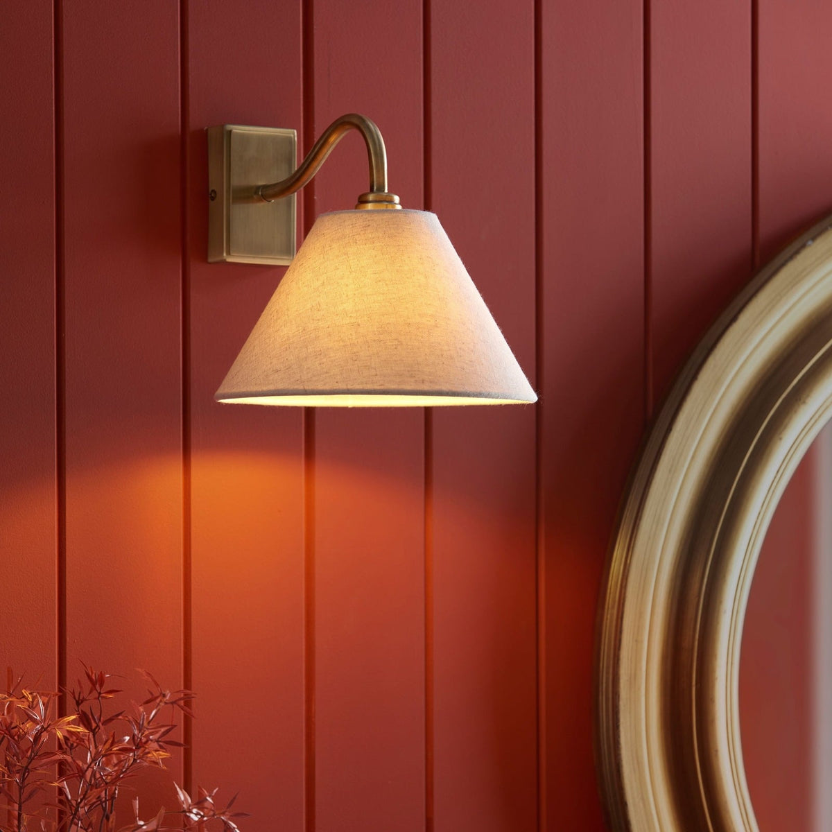 Claudio Wall Light in Antique Brass