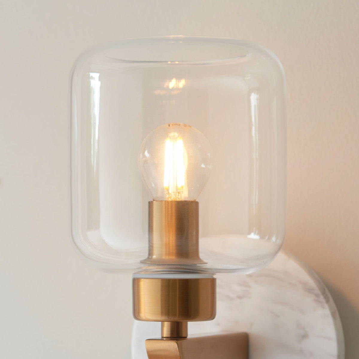 Tilbury Wall Light in White Volakas Marble