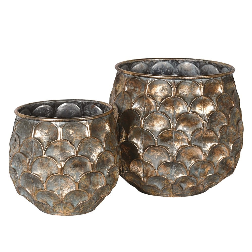 Patina Petal Effect Planters Set of 2