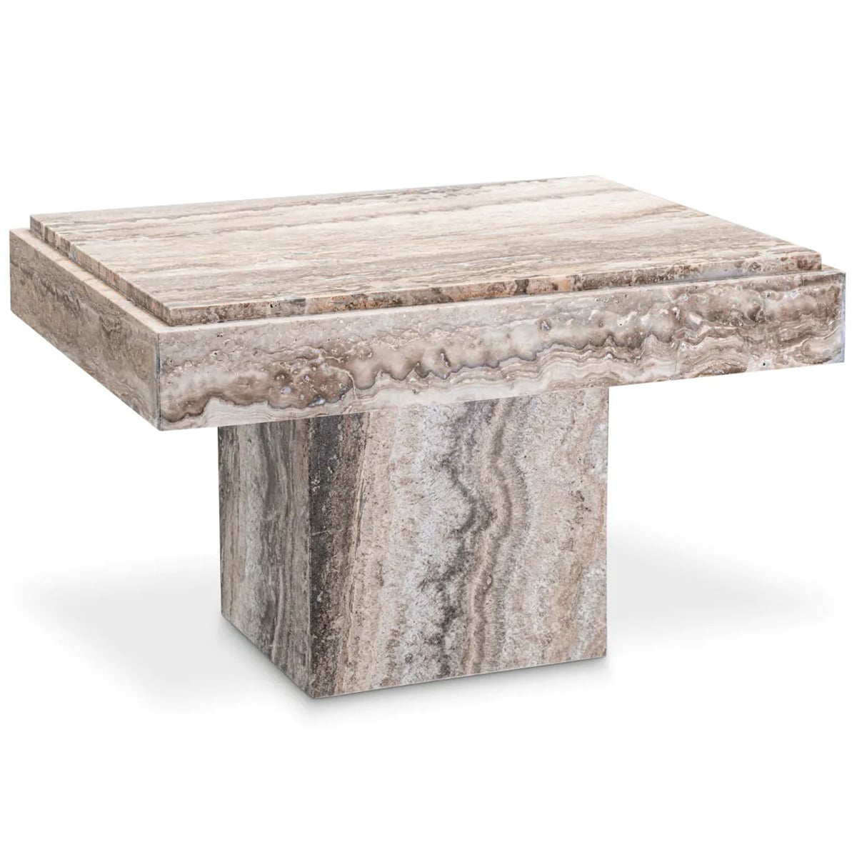 Side Table Sartoria in Silver Travertine