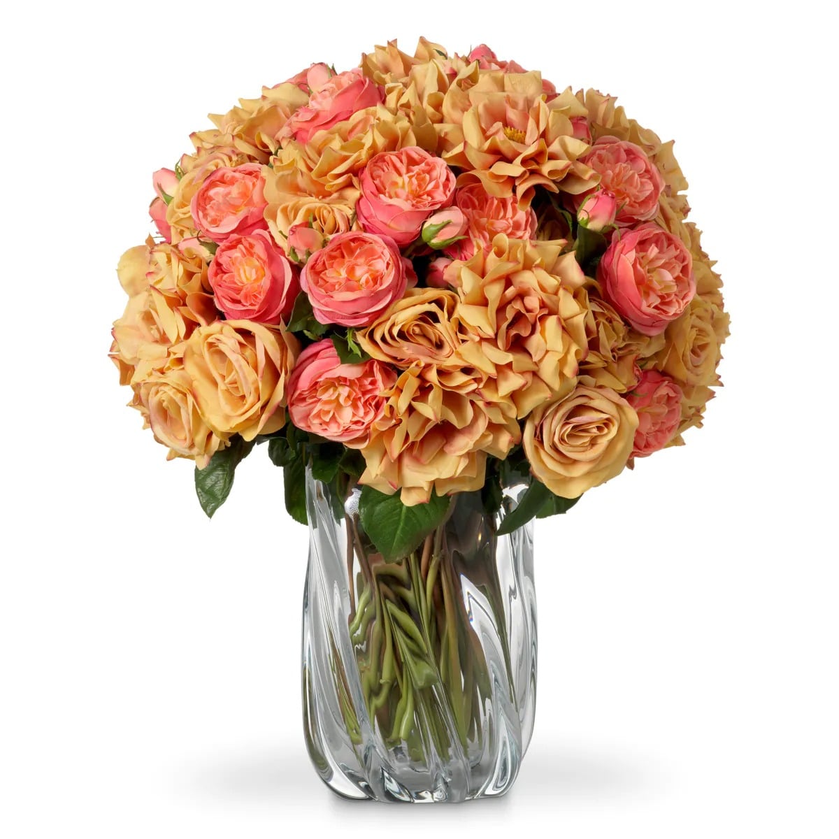 Bouquet of Roses Real Touch 72 Pieces in 3 Varieties in Peach