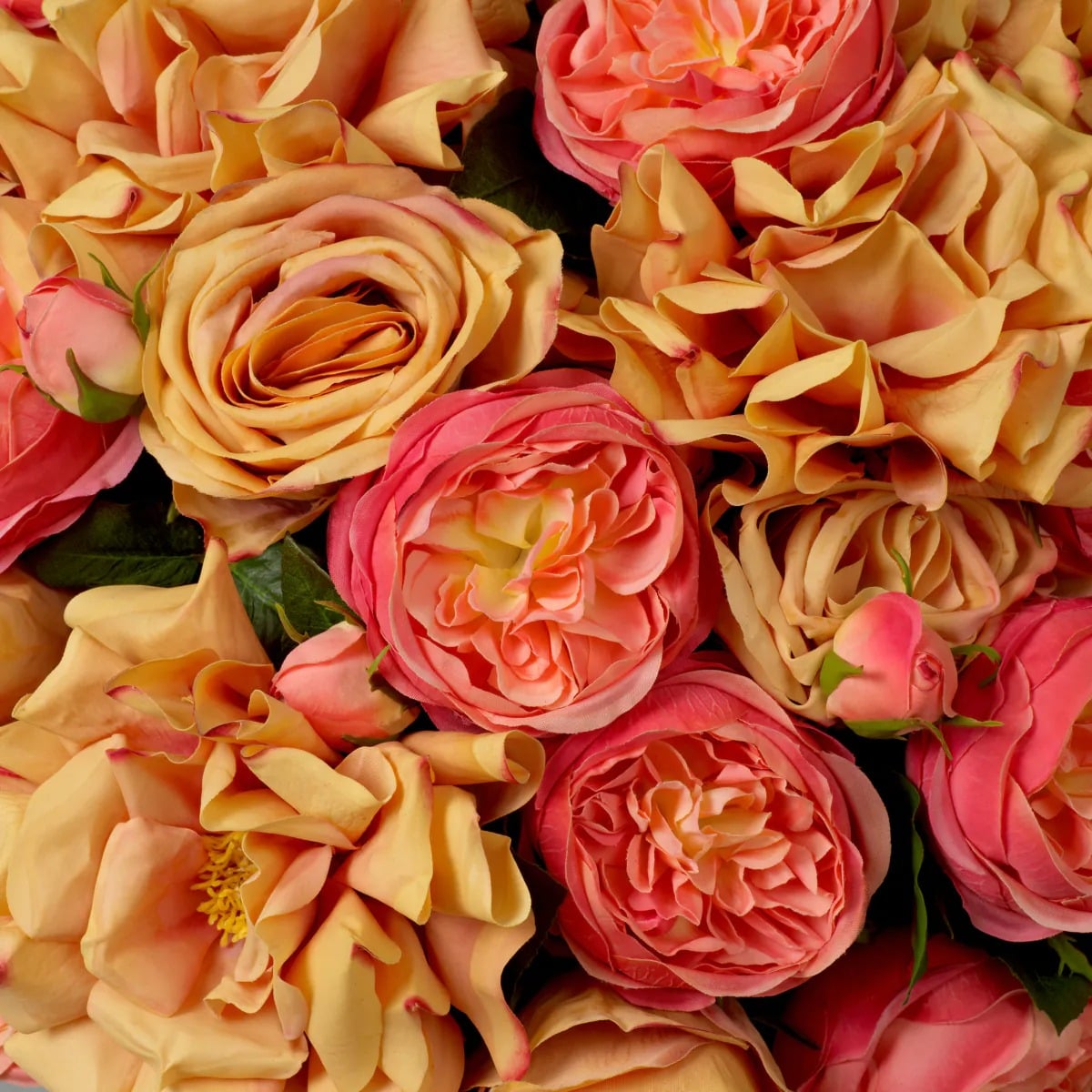 Bouquet of Roses Real Touch 72 Pieces in 3 Varieties in Peach