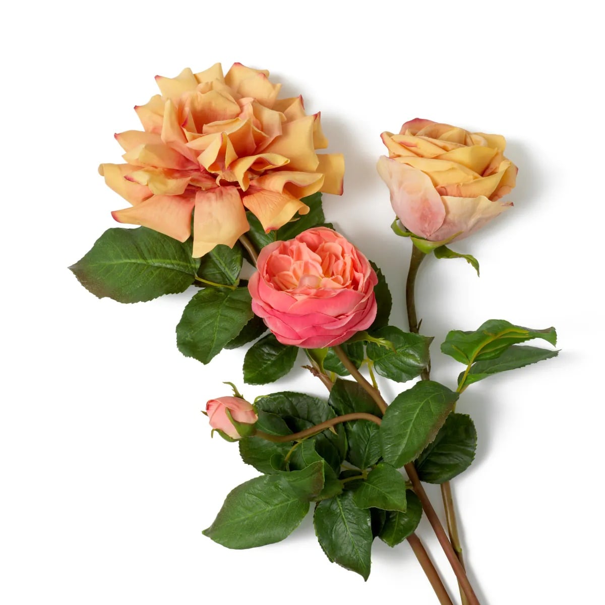 Bouquet of Roses Real Touch 72 Pieces in 3 Varieties in Peach