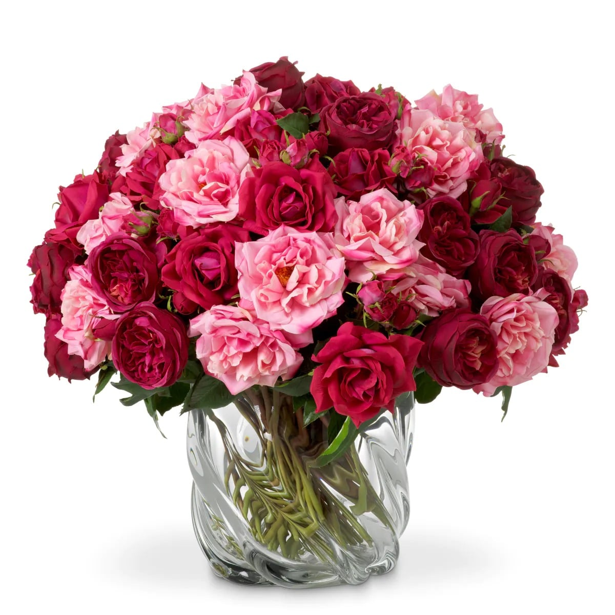 Bouquet of Roses Real Touch 72 Pieces in 3 Varieties in Pink and Red