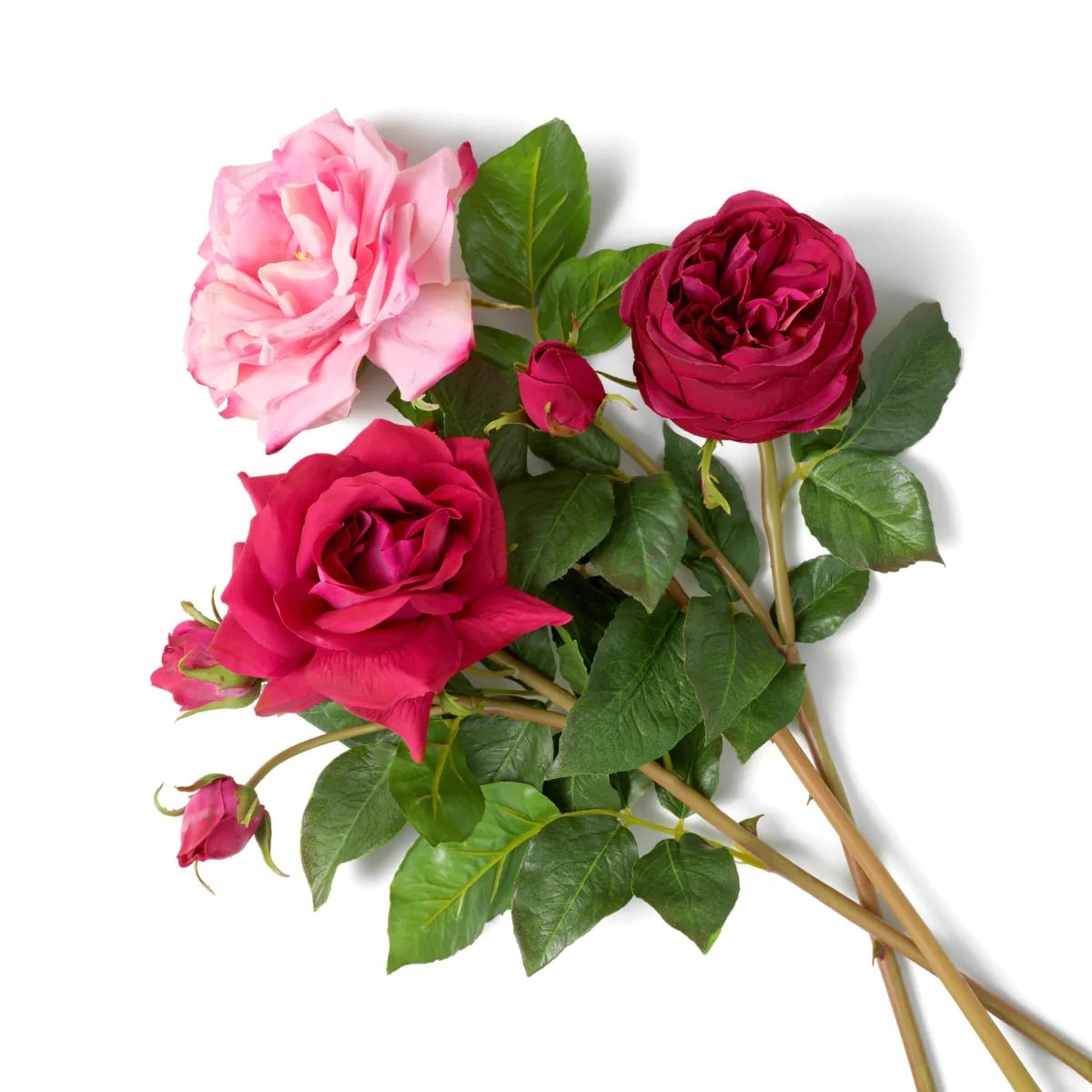 Bouquet of Roses Real Touch 72 Pieces in 3 Varieties in Pink and Red