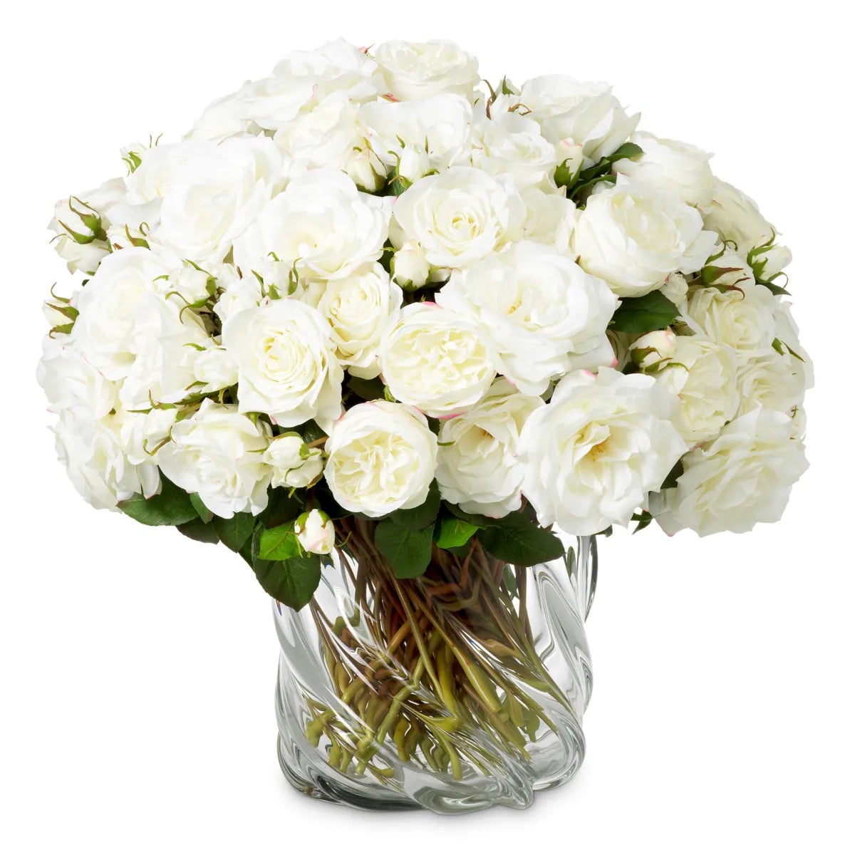 Bouquet of Roses Real Touch 72 Pieces in 3 Varieties in White