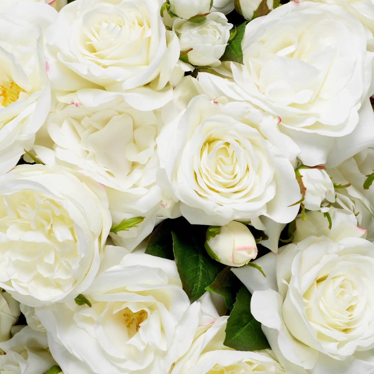 Bouquet of Roses Real Touch 72 Pieces in 3 Varieties in White