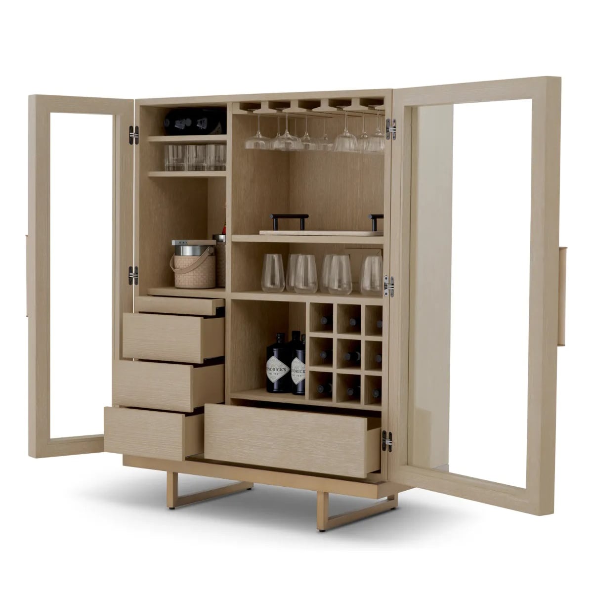 Bar Cabinet Connaught in Washed Oak