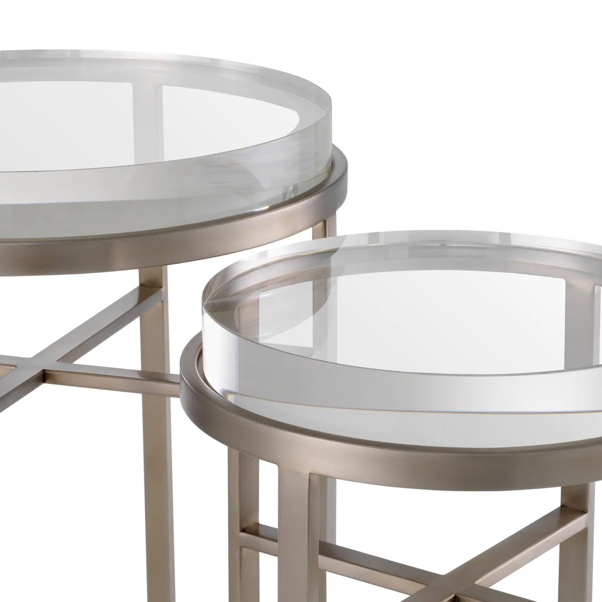 Side Table Hoxton in Brushed Steel Set of 2
