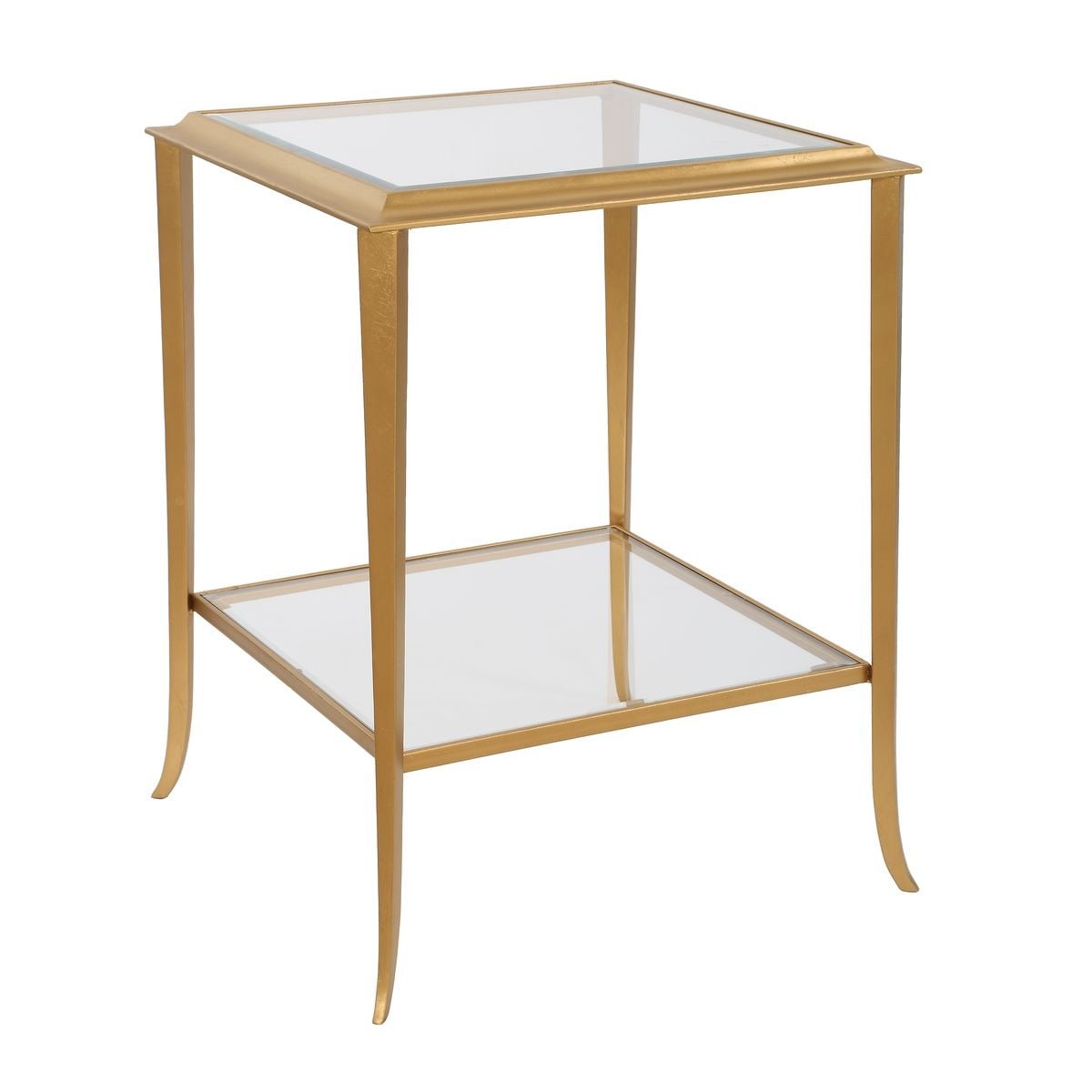 Austen Square Gold Leaf Side Table