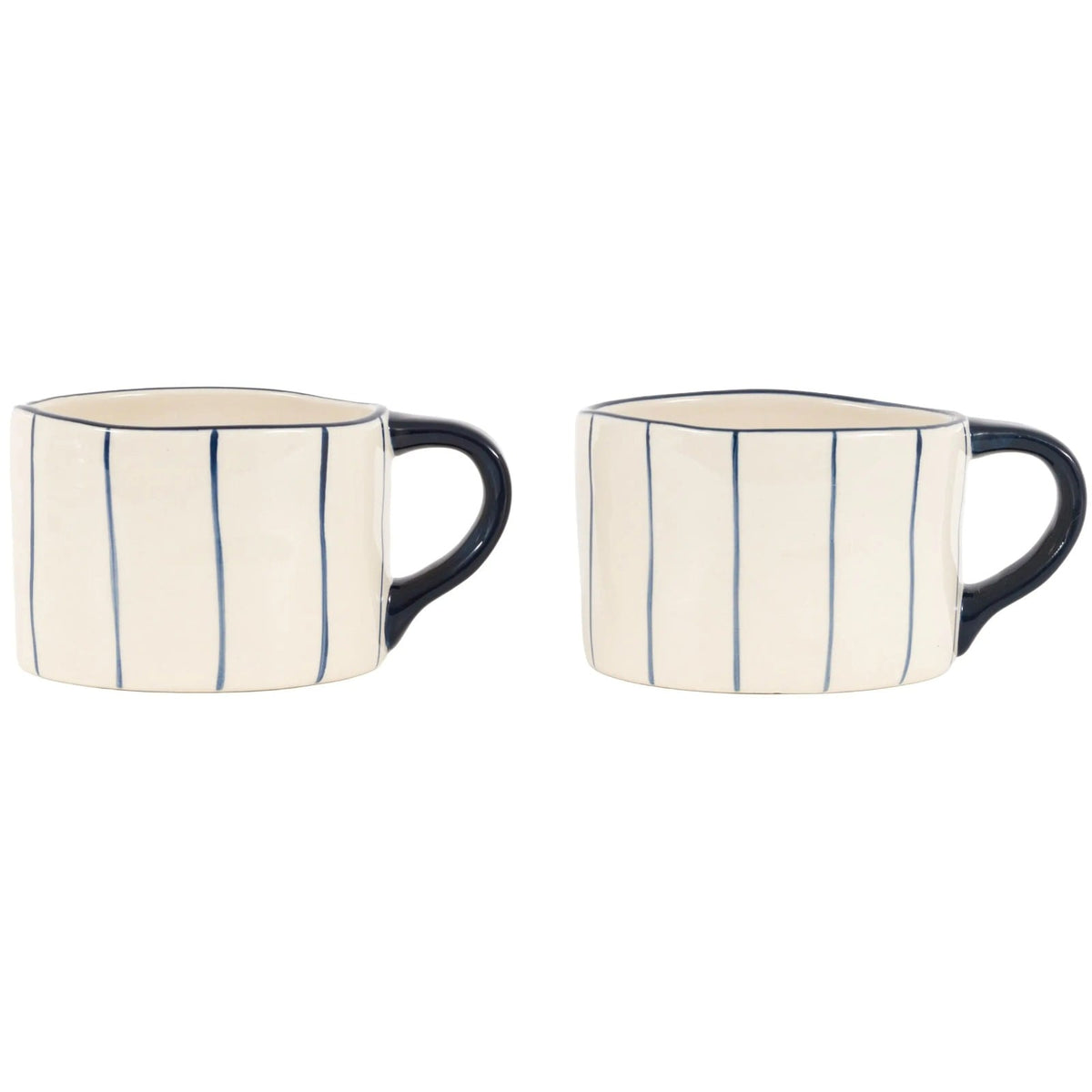 Organic Stripe Mug in Blue - Set of 4