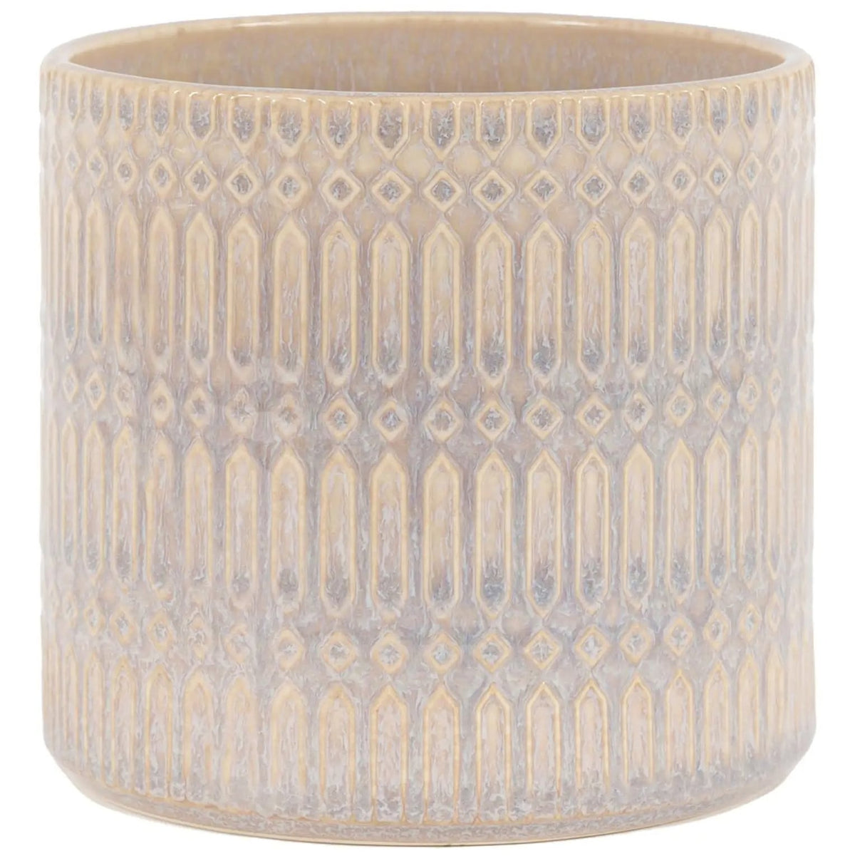 Alaro Embossed Planter in Taupe