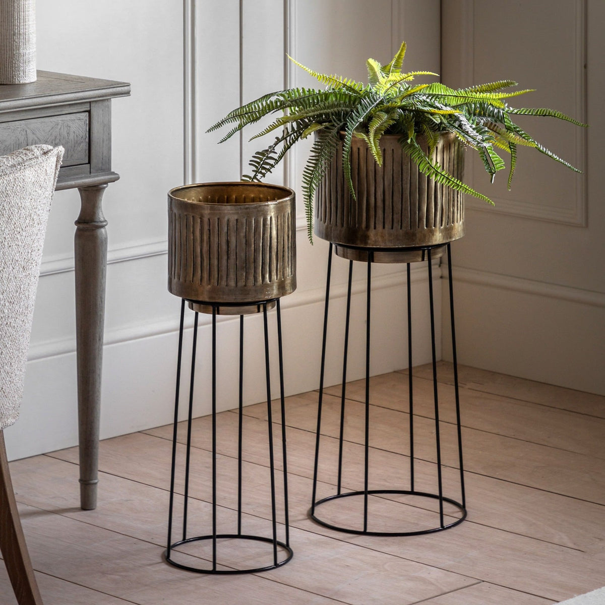 Elda Planters in Gold - Set of 2