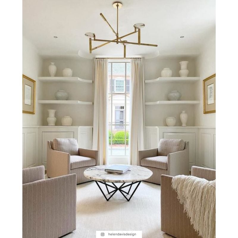 Melange Large Floating Disc Chandelier in Polished Nickel with Alabaster