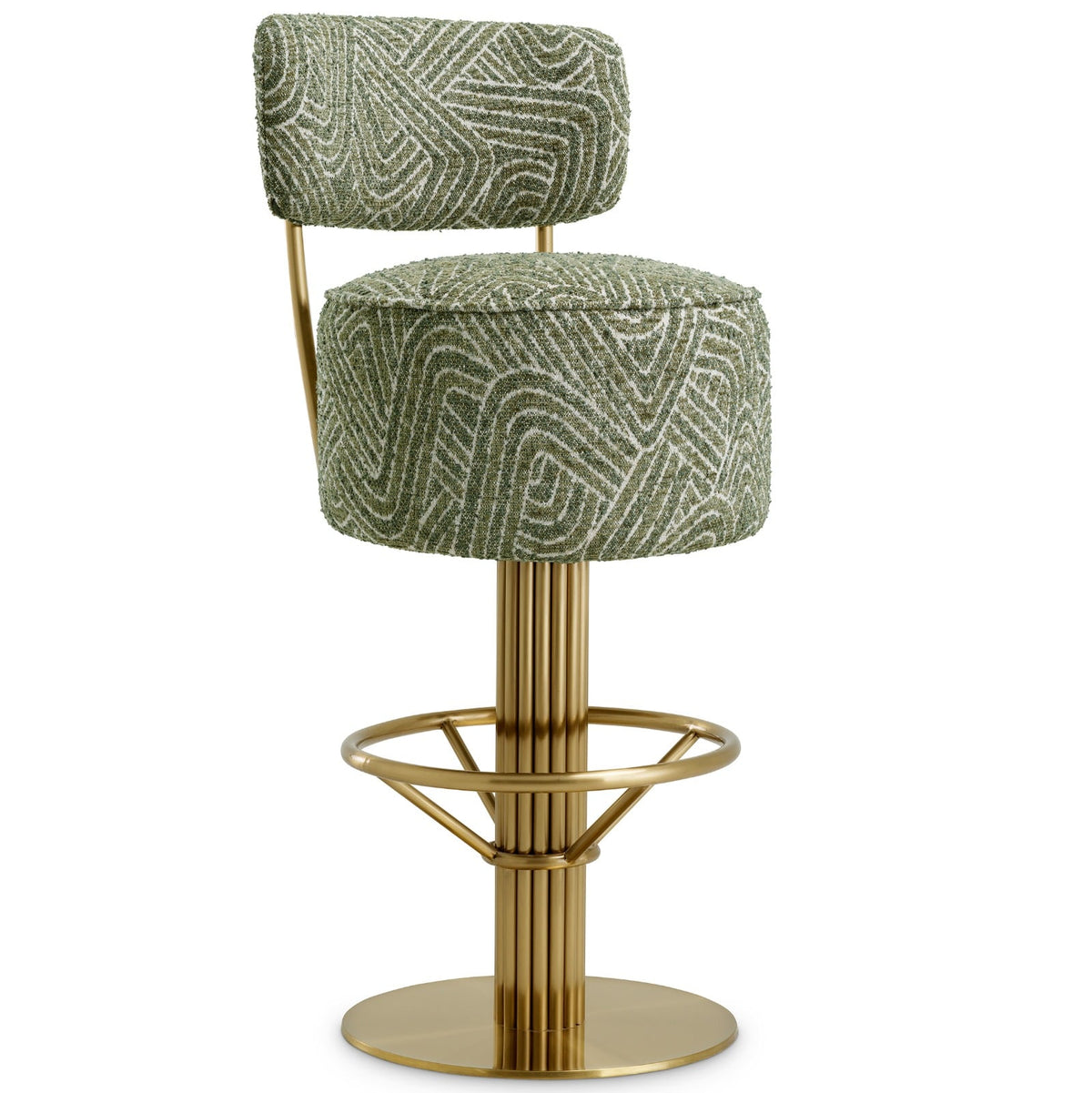 Carleton Back Bar Stool in Green