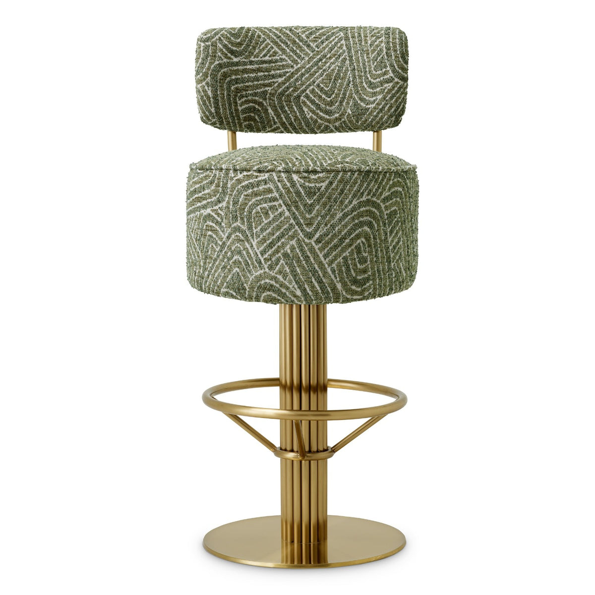 Carleton Back Bar Stool in Green