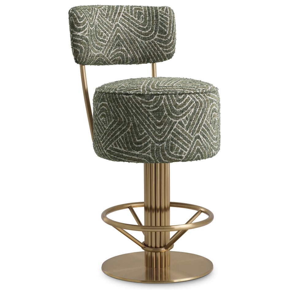 Carleton Back Counter Stool in Dark Green