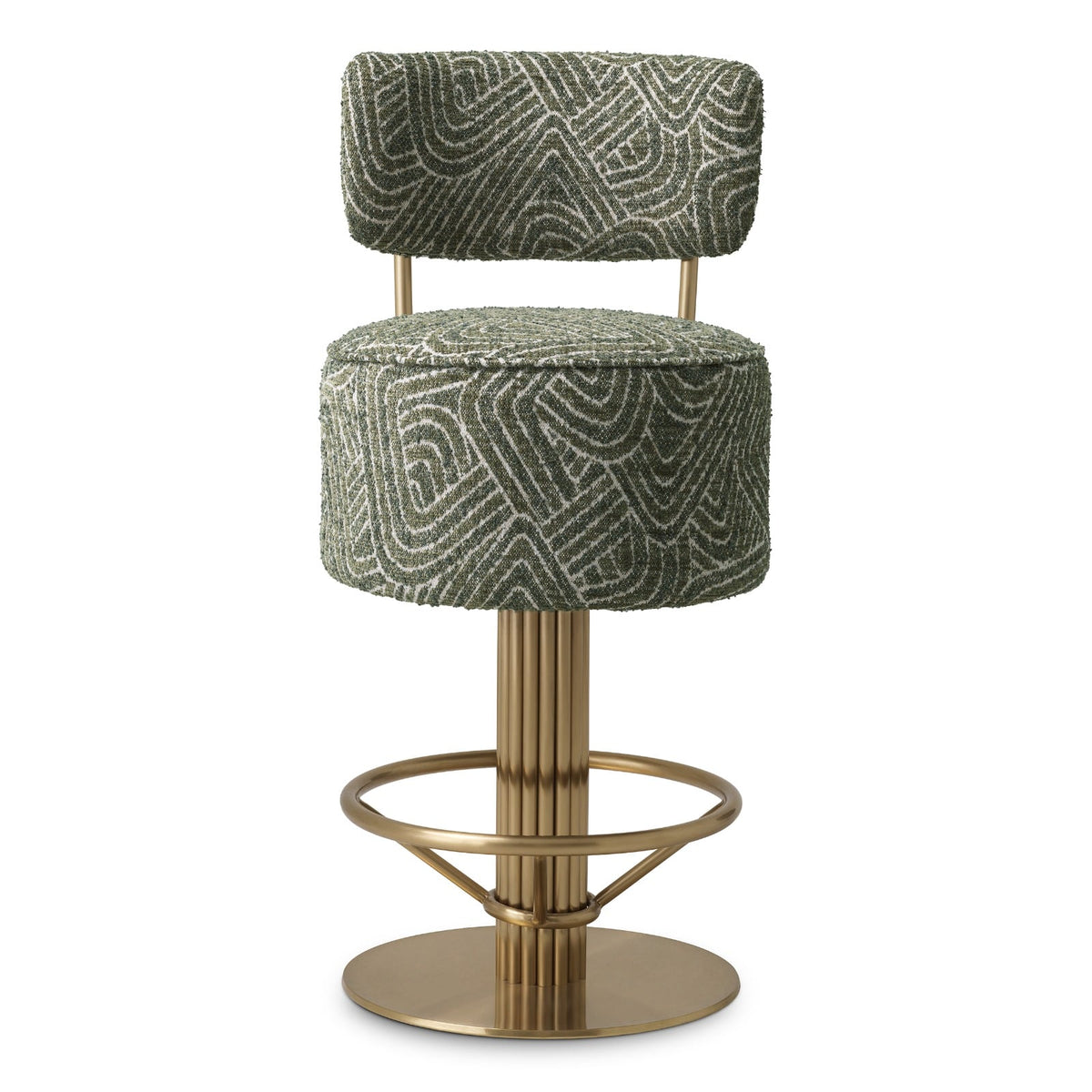 Carleton Back Counter Stool in Dark Green