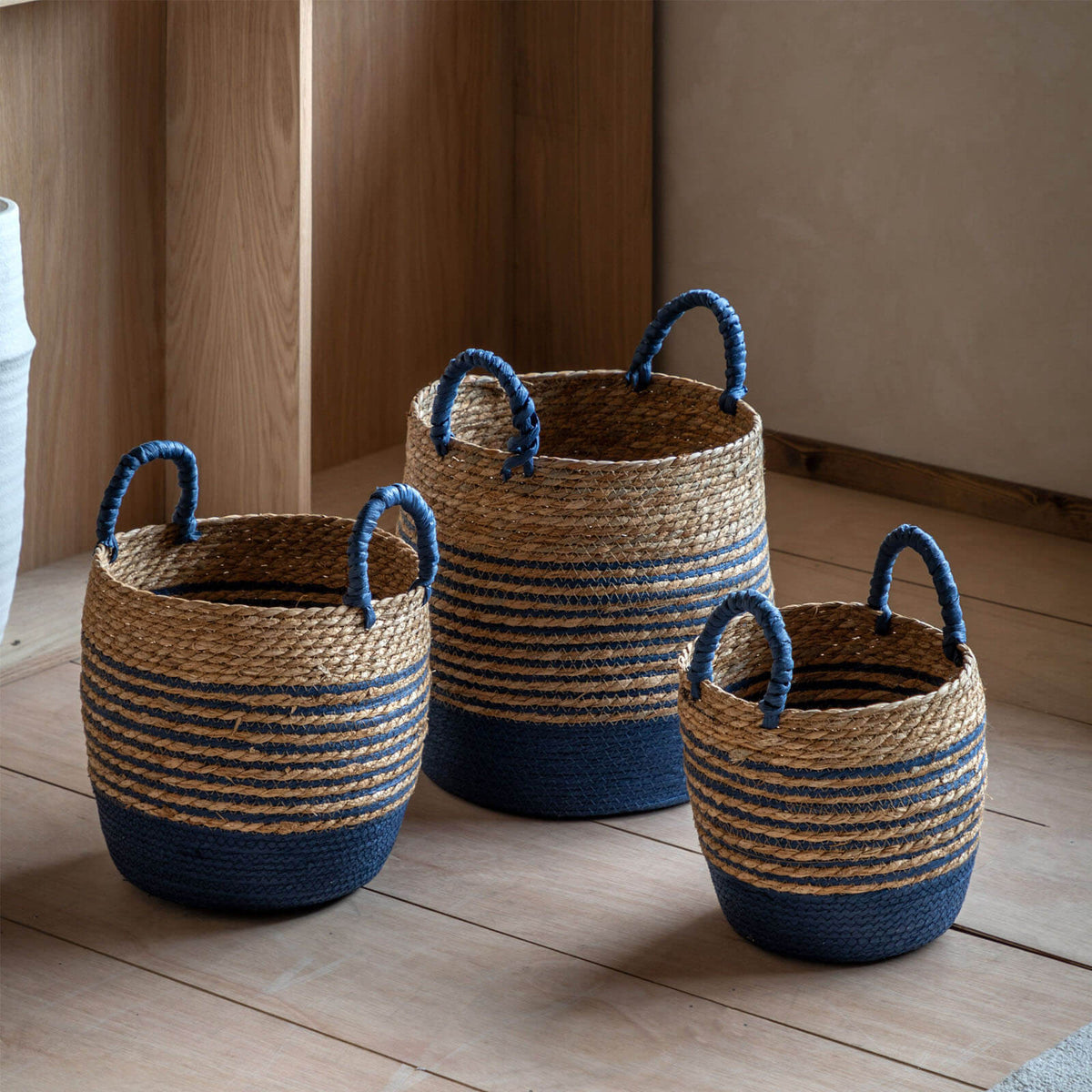 Drift Striped Seagrass Basket - Set of 3