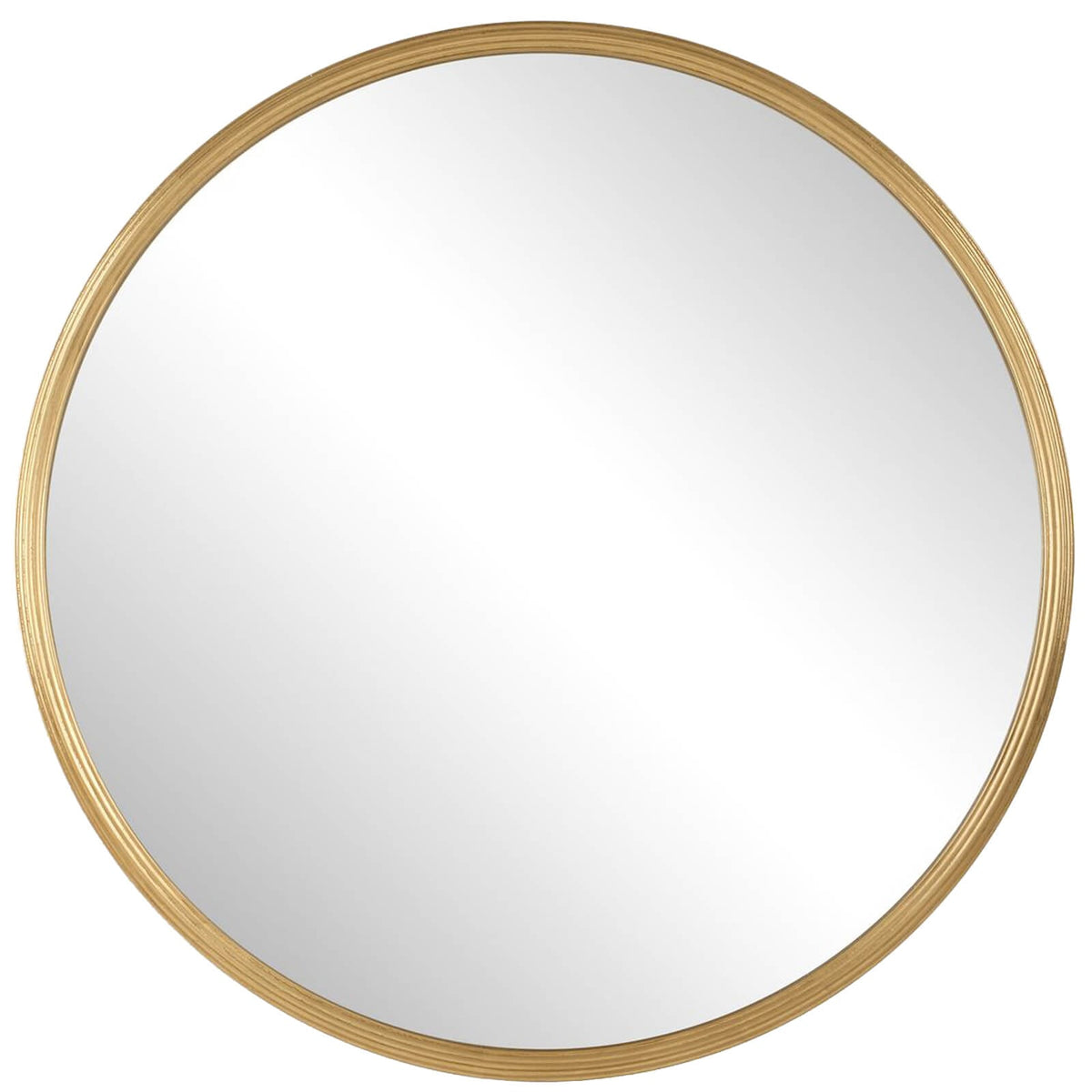 Textured Round Mirror in Gold