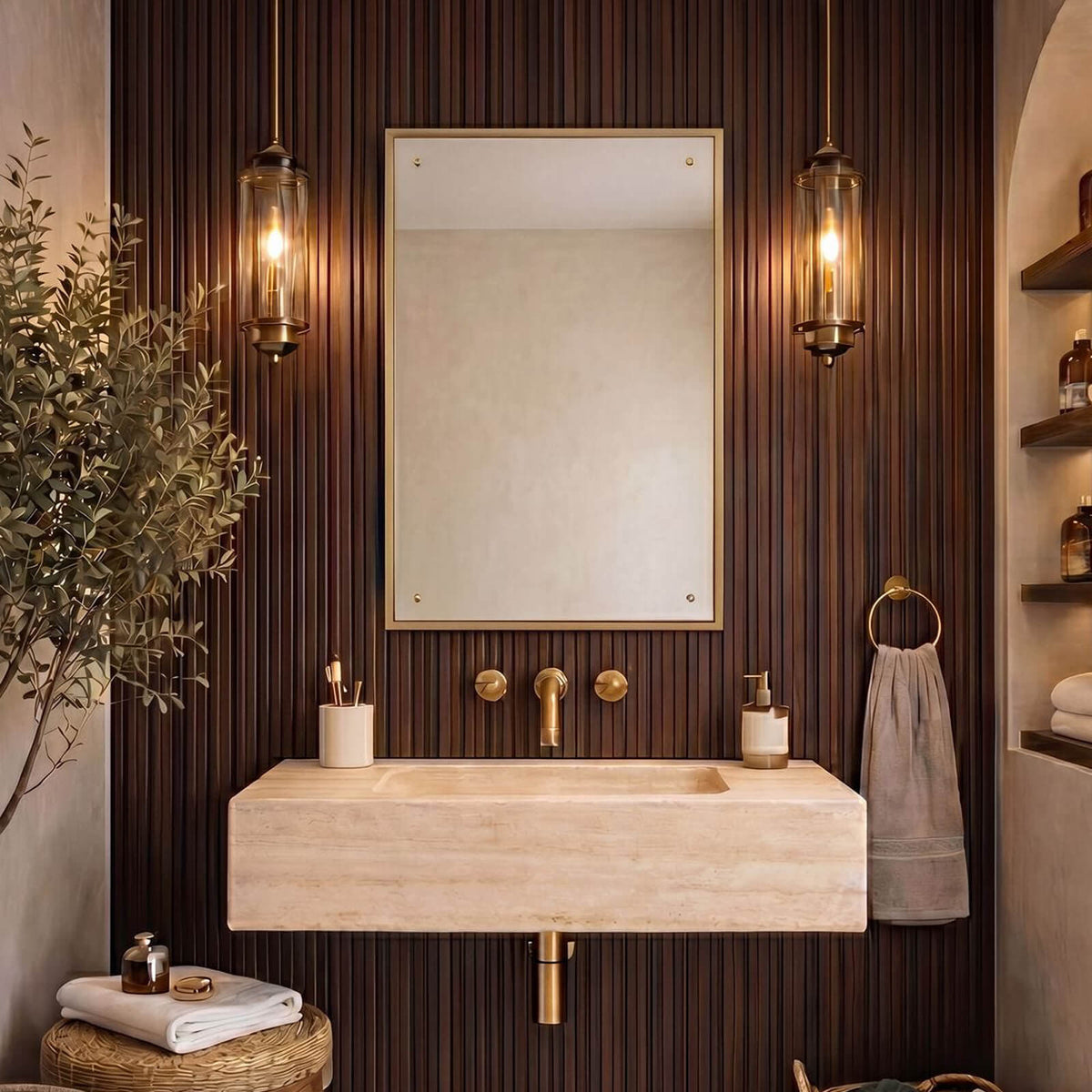Oceana Mirror in Gold