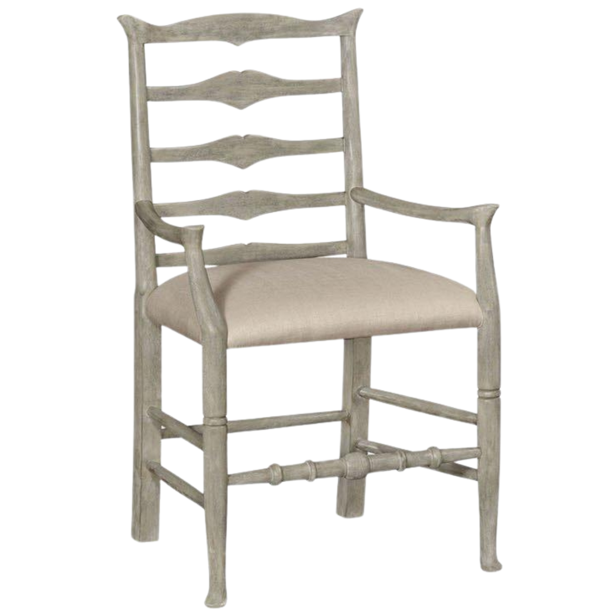 Rustic Ladder Back Dining Armchair in Mazo Grey