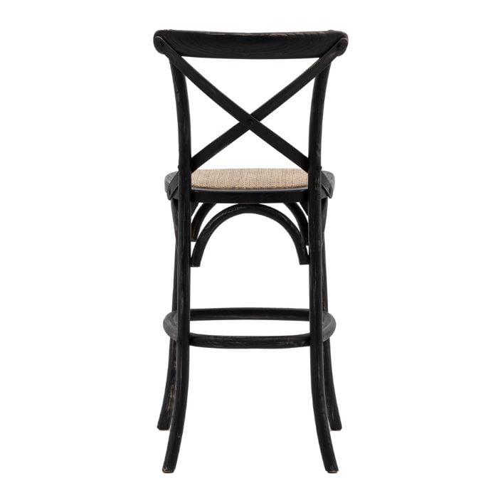 Fennel Black/Rattan Stool Set of 2