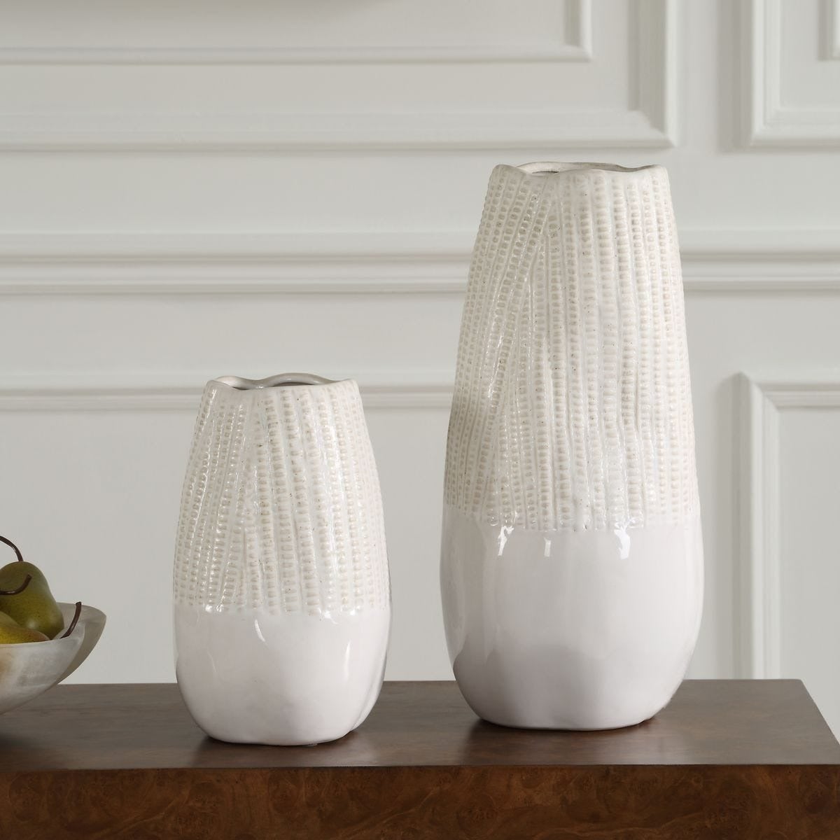 Echo Ridge White Vases Set of 2
