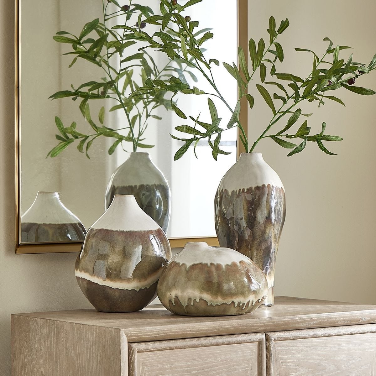 Earthflow Glazed Outdoor Vases Set of 3