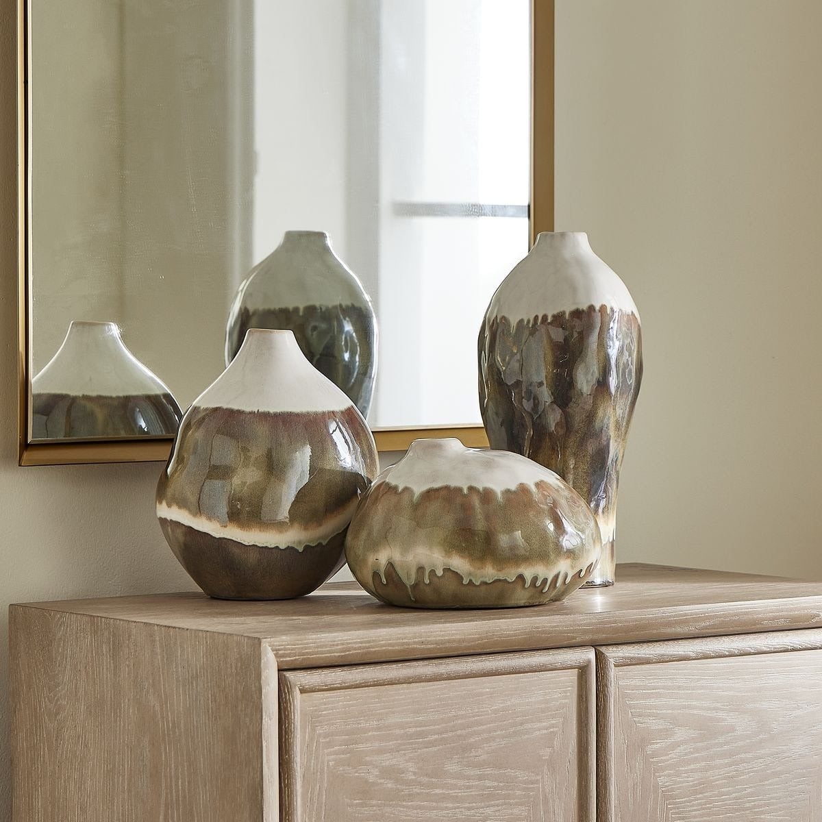Earthflow Glazed Outdoor Vases Set of 3