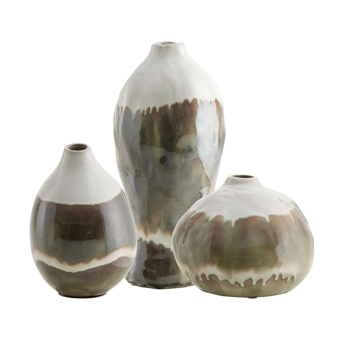 Earthflow Glazed Outdoor Vases Set of 3