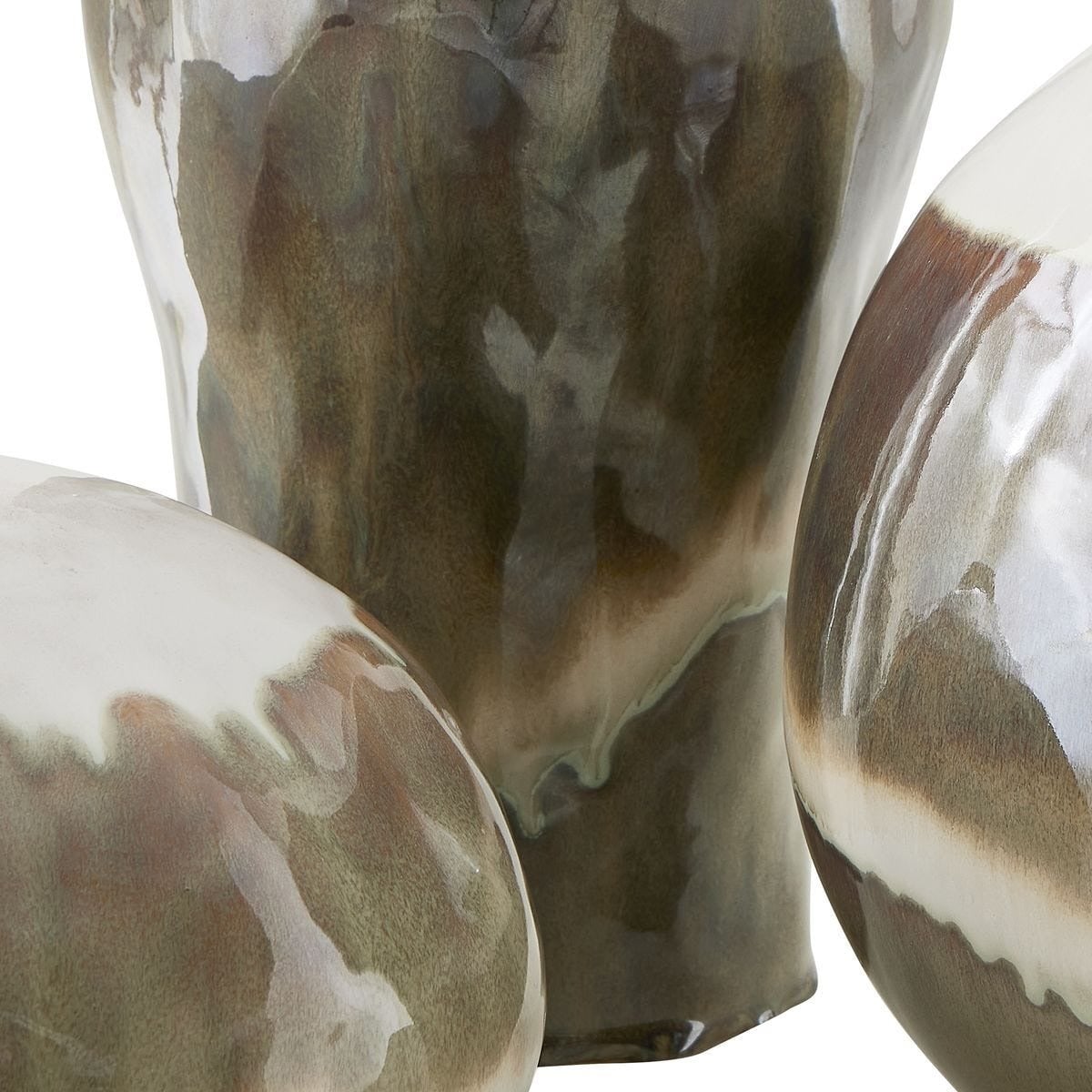Earthflow Glazed Outdoor Vases Set of 3
