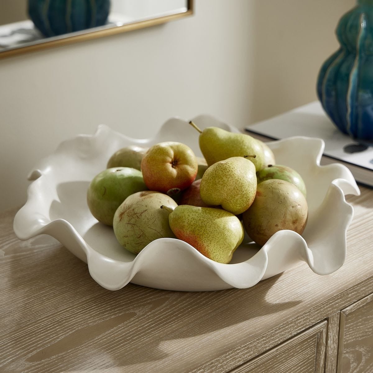 Wave Crest White Outdoor Bowl