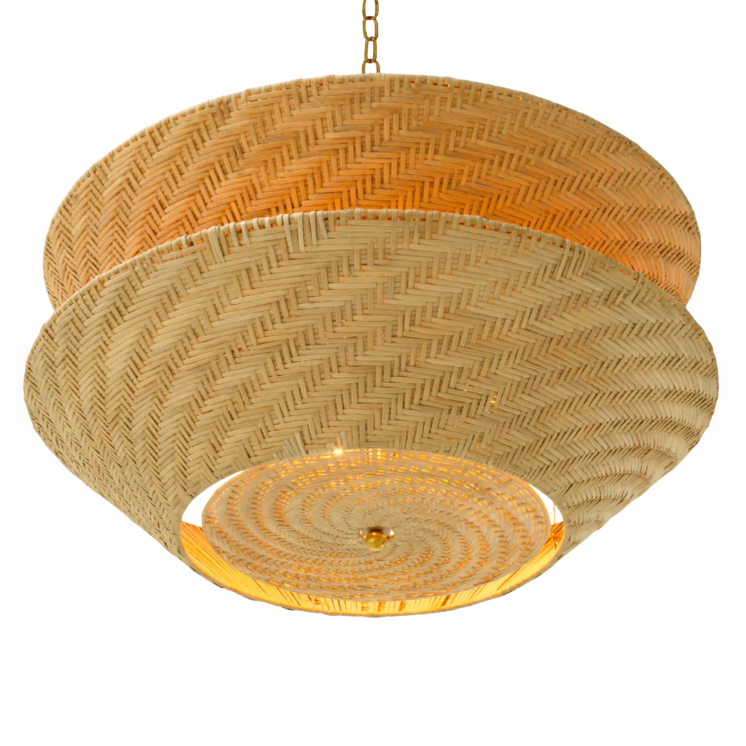 Chandelier Tavira in Natural Rattan