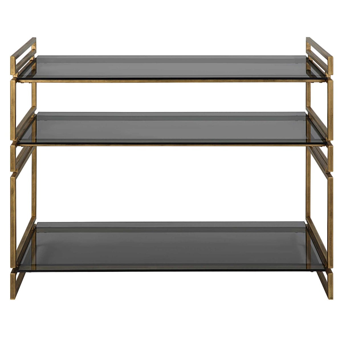 Stacked Up Grey Glass Console Table