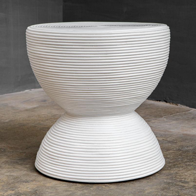 Bongo White Rattan Side Table