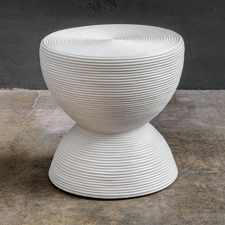 Bongo White Rattan Side Table