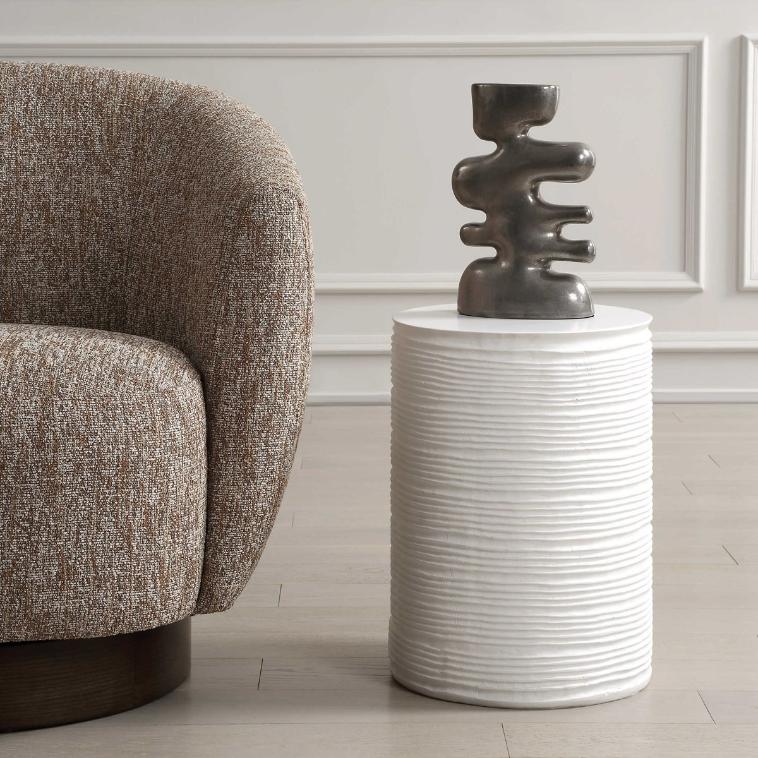 Borderline White Drum Table